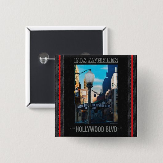 Poster Hollywood Blvd. Button (Vorne & Hinten)