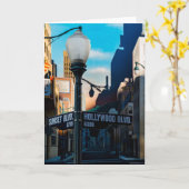 Poster Hollywood Blvd. Grußkarte Karte (Gelbe Blume)