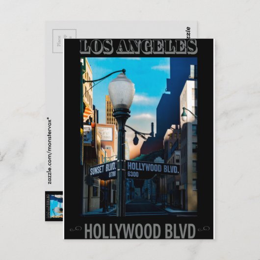 Poster Hollywood Blvd. Postkarte (Vorne/Hinten)