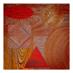 Poster Holz - texturierte geometrische Formen