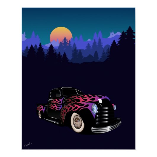 Poster Hot Rod Car-Muskel (Vorderseite)
