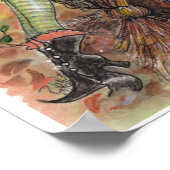 POSTER "hübsche Hexe und schwarze Katze" (Ecke)