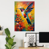 Poster | Hummingbird | Ölmalerei (Heimbüro)