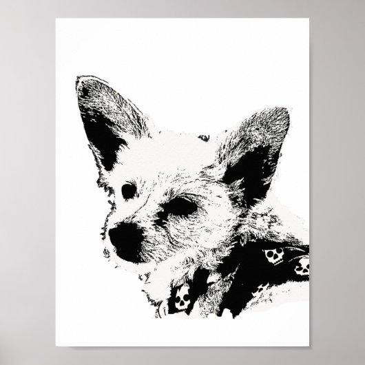 Poster - Hund mit Kerchef (Vorne)