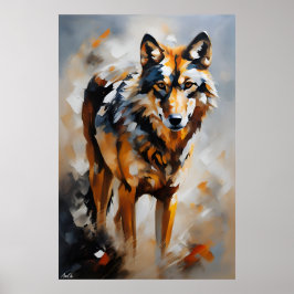 Poster | Iberischer Wolf | Ölmalerei