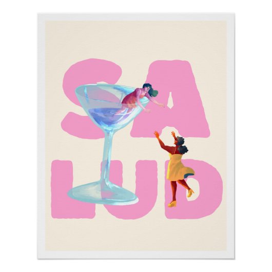 Poster Ilustración Fiesta Caos Aesthetic Divertido (Vorderseite)