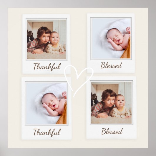 Poster im Polaroidstil - Danke und gesegnet (Vorne)