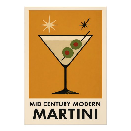 Poster im Stil des Mid Century Modern Martini (Vorne)