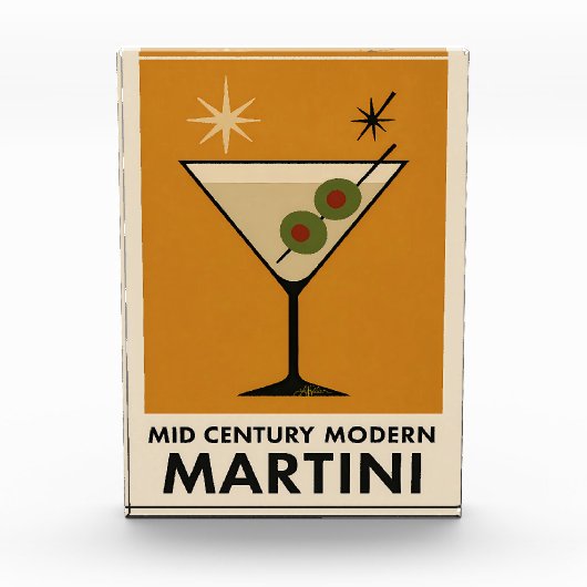 Poster im Stil des Mid Century Modern Martini Fotoblock (Vorderseite)