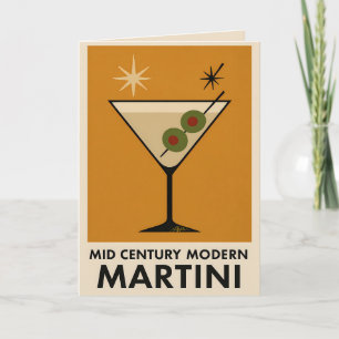 Poster im Stil des Mid Century Modern Martini Karte