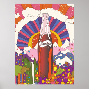 Poster im Vintage-Stil für Limonadewerbung
