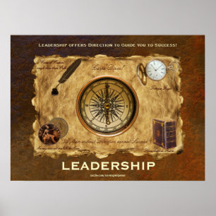 Poster im Vintage-Stil mit Motivations- und FÜHRUN
