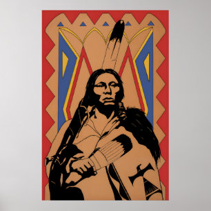 Poster indianischer Krieger (oder Stammesführer)