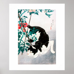 POSTER : JAPANESE WOODBLOCK : Katz mit Tomato