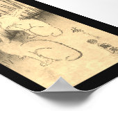 Poster: JAPANISCHER DRUCK VON ZWEI RABBITS UND DEM Poster (Ecke)