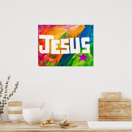 Poster - Jesus in full color (Küche)