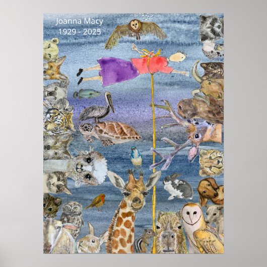 Poster: Joanna flying amongst the animals Poster (Vorne)