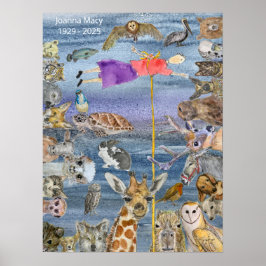 Poster: Joanna flying amongst the animals Poster