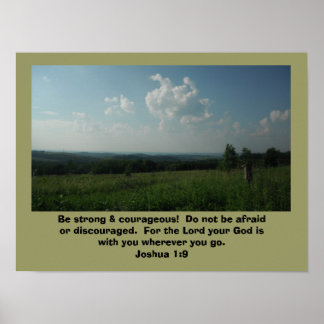 Poster Joshua 1:9 "Sei stark und mutig"