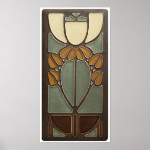 Poster - Jugendstil-Blumendesign