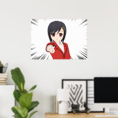 Poster-Juune-Manga-Cheveux-Courts Poster (Heimbüro)