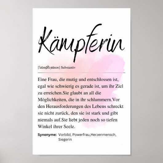 Poster Kämpferin Definition (Vorne)
