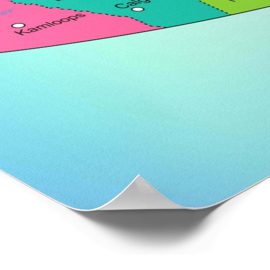 Poster - Kanada Karte mit den Provinzen (Ecke)