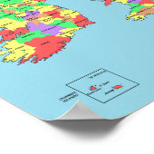 Poster - Karte der Landkreis in Großbritannien (Ecke)