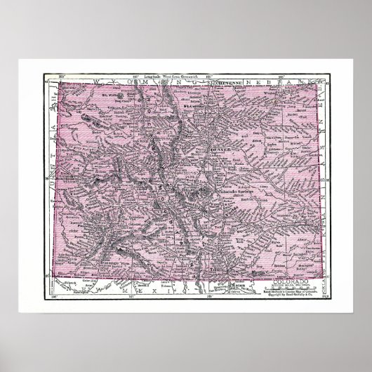 Poster: Karte von Colorado, 1921 Poster (Vorne)