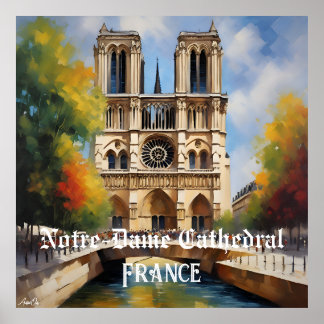 Poster |Kathedrale Notre-Dame, Frankreich | AI-Inh