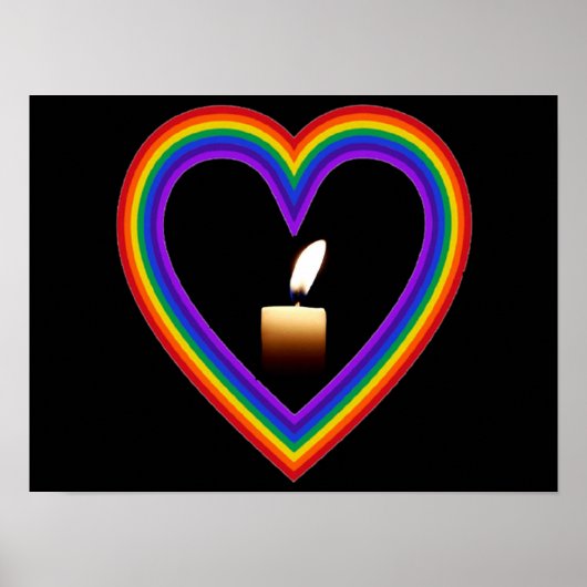 Poster-Kerze im Regenbogen Poster (Vorne)