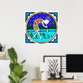 Poster: Kokopelli unter den Sternen Poster (Heimbüro)