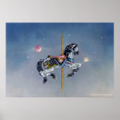Poster, Kunst - Graue Mare Karussell Pferd Poster (Vorne)