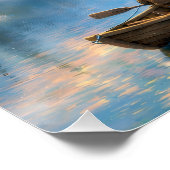 Poster Landschaft magischer Berg - Nordlichter (Ecke)