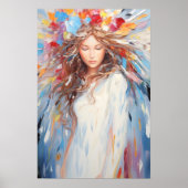 Poster Lebender Abstrakter Engel Friedlich, schmer (Vorne)