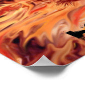 Poster, Leopard in Flammen Poster (Ecke)