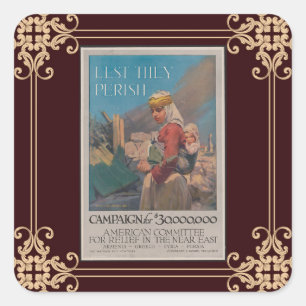 Poster Lest They Perish Quadratischer Aufkleber