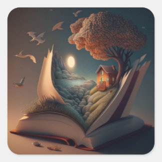 Poster Life on Reading Glass Untersetzer T - Shirt Quadratischer Aufkleber