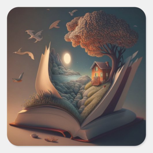 Poster Life on Reading Glass Untersetzer T - Shirt Quadratischer Aufkleber (Vorderseite)