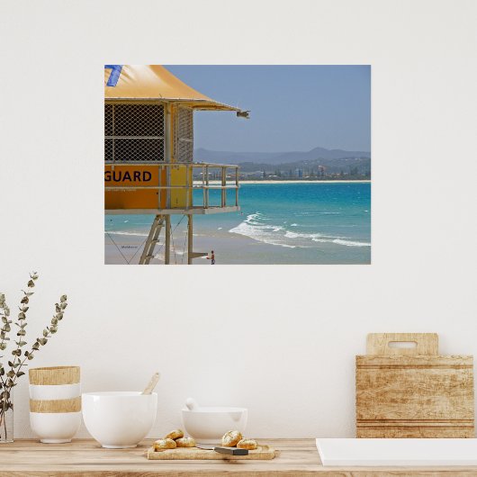 Poster Lifeguard Tower Coolangatta Qld Australien (Küche)