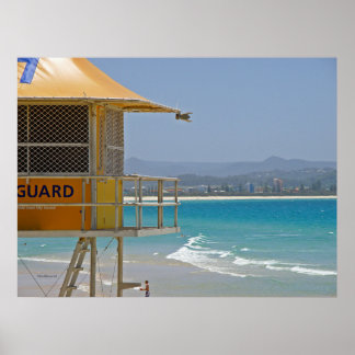 Poster Lifeguard Tower Coolangatta Qld Australien