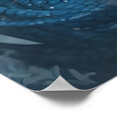 Poster - Light Ice Blue Dragon and Girl AI Image (Ecke)