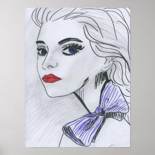 Poster-Lila Bow-Illustration Poster (Vorne)