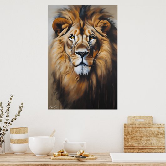 Poster | Lion | Ölkunst (Küche)