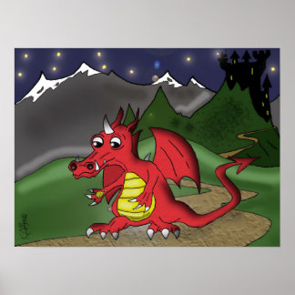 Poster "Little Red Dragon" - von Kev Moore