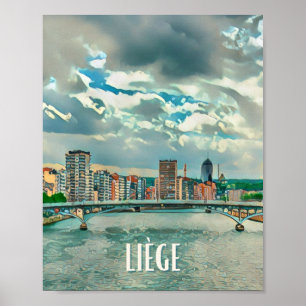 Poster Lüttich Belgien Foto Vintage