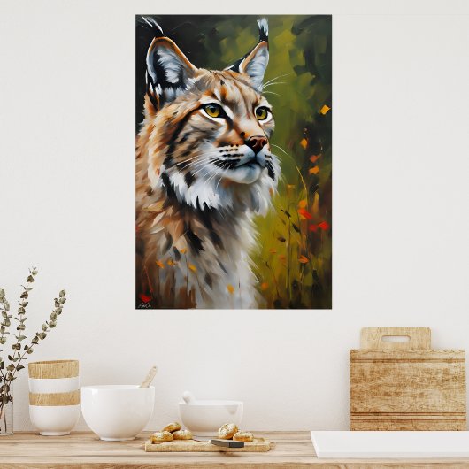 Poster | Lynx Cat | Ölmalerei (Küche)