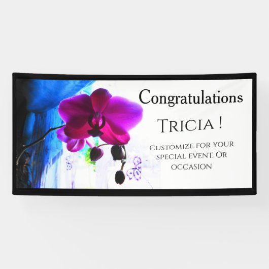 Poster, Magenta Orchidee, Farb-Hintergrundoptionen Banner (Horizontal)