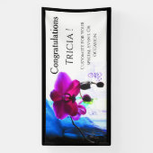 Poster, Magenta Orchidee, Farb-Hintergrundoptionen Banner (Vertikal)