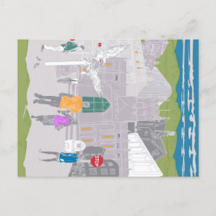 Poster Malvern Hills UK Skylien Artwork Postkarte